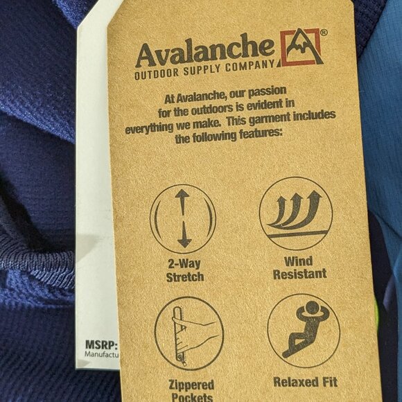 Avalanche Mens Blue Hoodie Sweatshirt Size S Hiking Thermal Fleece Pullover NWT - Picture 9 of 12